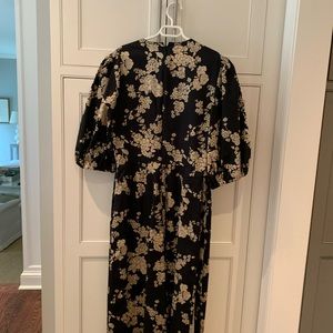 Rebecca Taylor Gabrielle floral print, wide leg, puff sleeve, jumpsuit, size 0